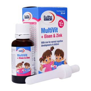 قطره مولتی ویت و آیزن و زینک حجم 30 میلی لیتر یوروویتال - 01
