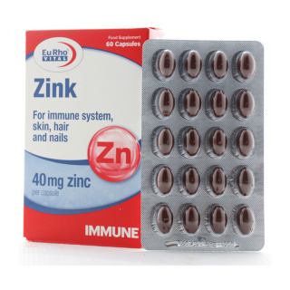 کپسول زینک 40 میلی گرم بسته 60 عددی یوروویتال - 01