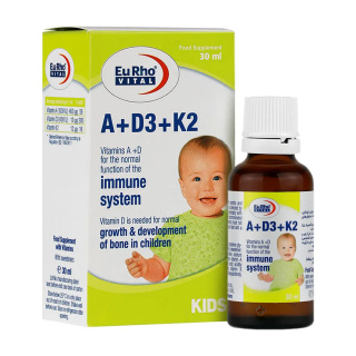 قطره خوراکی آ د3 و کا2 یوروویتال حجم 30 میلی لیتر - 01