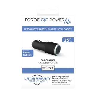 شارژر فندکی فورس 25 وات شارژ سریع با پورت USB C - 01