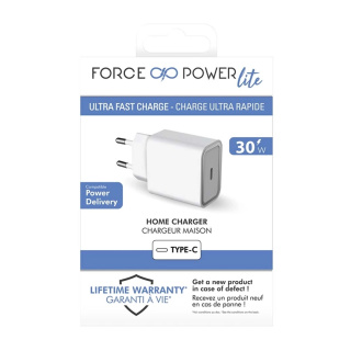 شارژر دیواری فورس مدل شارژ سریع USB C PD با ظرفیت 30 وات - 01