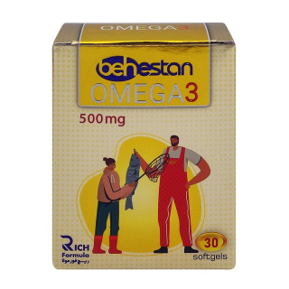 سافت ژل امگا3 500 میلی گرم بسته 30 عددی بهستان - 01