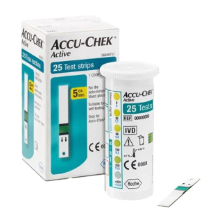 نوار تست قند خون مدل اکتیو سازگار با دستگاه Accu Chek Active بسته 25 عددی آکیوچک - 01