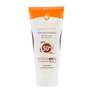 کرم ضد آفتاب روشن کننده رنگی سان سیف با SPF50 مناسب انواع پوست حجم 50 میلی لیتر