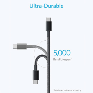 کابل تبدیل USB-A به USB-C انکر مدل Nylon A8173 - 03