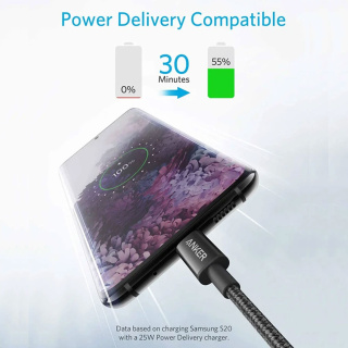 کابل تبدیل USB-A به USB-C انکر مدل Nylon A8173 - 04