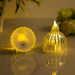 شمع ال ای دی مدل کریستالی شفاف طرح SUN مجموعه 24 عددی - 02