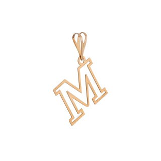 آویز گردنبند طلا 18 عیار زنانه طرح M مدل MM2107 - 01