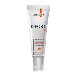 کرم صورت مدل C-Fort حاوی ویتامین C مناسب پوست چرب حجم 40 میلی لیتر درمالیفت
