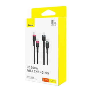 کابل شارژ سریع USB-C به USB-C بیسوس مدل Cafule طول یک متر - 03