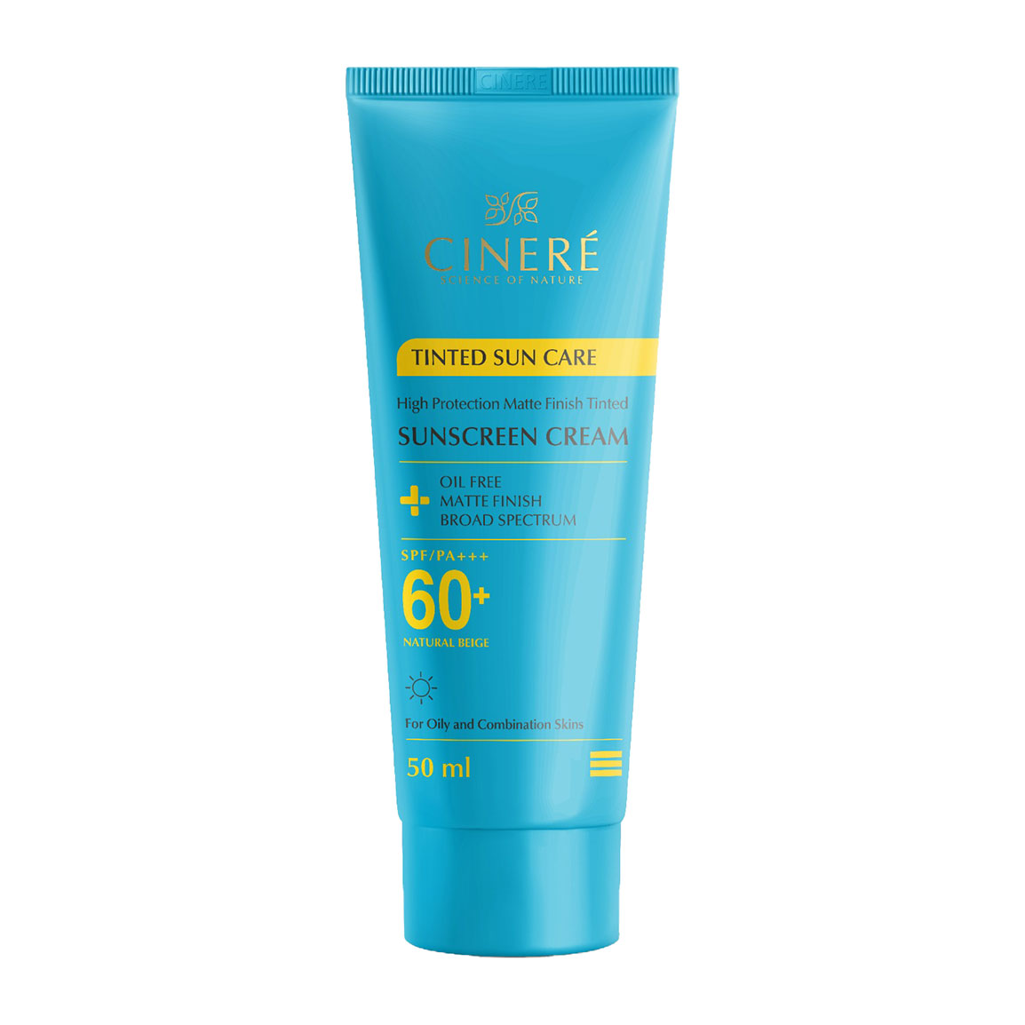کرم ضد آفتاب رنگی سینره با SPF60 مناسب پوست چرب حجم 50 میلی لیتر نمای ۲