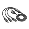 کابل شارژ USB-A TO IPHONE و MICRO و USB-C مدل X76 هوکو