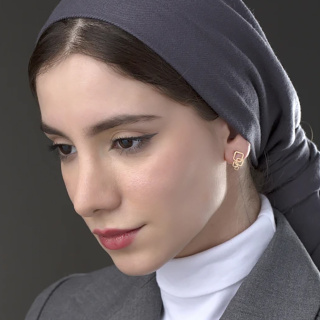 گوشواره طلا 18 عیار مدل ME0690 مهر گالری - 01