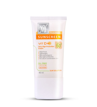 کرم ضد آفتاب SPF50 سان سلوشن فاقد چربی رنگی 40میل مای فارما