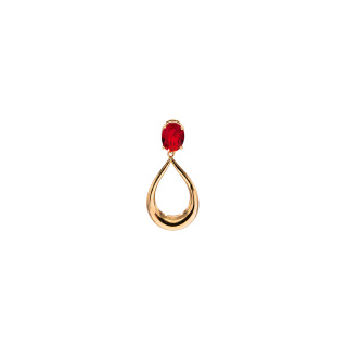 آویز 18 عیار مدل اشک و سنگ قرمز