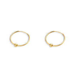 گوشواره طلا 18 عیار مدل حلقه ای تک البرناردو گلد 2