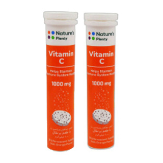 پک دو عددی قرص جوشان Vitamin C با طعم پرتقال بسته 20 عددی نیچرز پلنتی