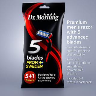 خودتراش دکتر مورنینگ مدل 5Blades M بسته 4 عددی - 02