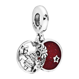 چارم آویز نقره مدل دو بخشی عشق صلح شادی بابا نوئل پاندورا - 01