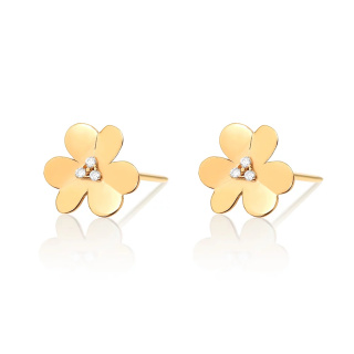 گوشواره طلا 18 عیار مدل گل ونکلیف فلور