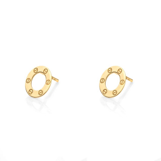 گوشواره طلا 18 عیار مدل دایره کارتیه لاو