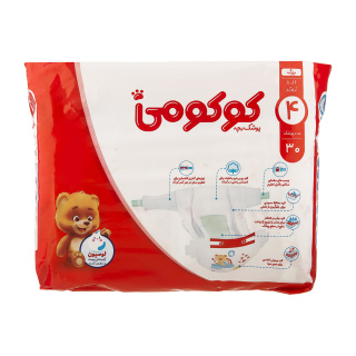 پوشک کامل بچه لوسیون دار با لایه تنفسی سایز 4 بسته 30 عددی کوکومی - 01