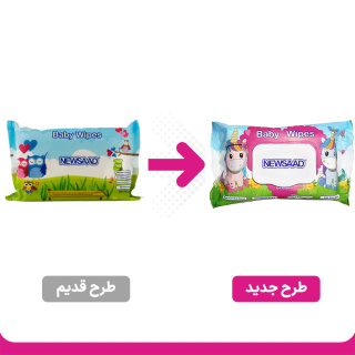 دستمال مرطوب نرم کننده و پاک کننده کودک بالشتی نیوساد 64 عددی - 01