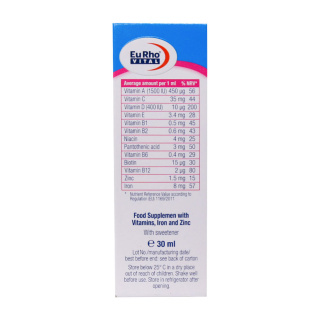 قطره مولتی ویت و آیزن و زینک حجم 30 میلی لیتر یوروویتال - 02