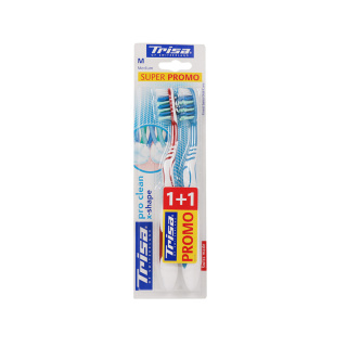 مسواک مدل Extra Pro Clean X-Shape با برس متوسط بسته 2 عددی تریزا - 02