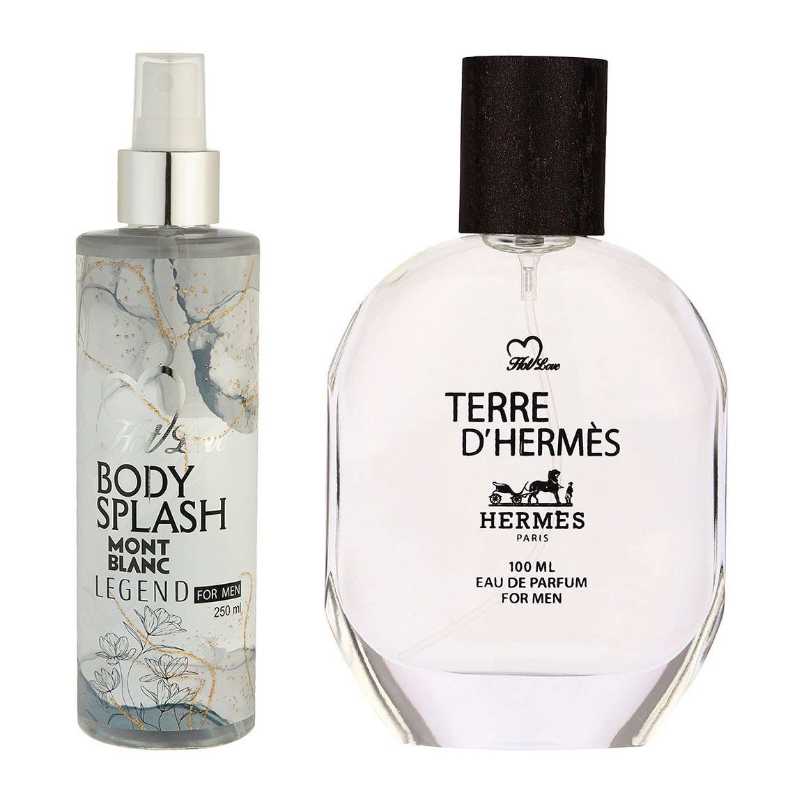 پک هدیه روز مرد 2 عددی شامل بادی اسپلش مدل Mont Blanc Legend و ادوپرفیوم مدل Terre D Hermes