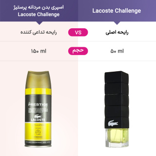 اسپری بدن مردانه Lacoste Challenge حجم 150میلی لیتر پرستیژ - 03