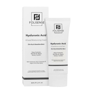 کرم مرطوب کننده مدل Hyaluronic Acid مناسب پوست خشک و حساس حجم 40 میلی لیتر فولی سنس - 01