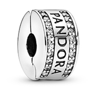 چارم آویز نقره مدل کلیپی لوگو نقره ای پاندورا