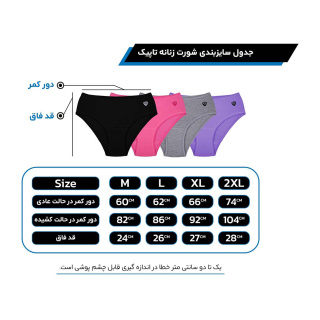 شورت زنانه ضد حساسیت مودال مدل پانیذ بسته 4 عددی سایز XL تاپیک - 25