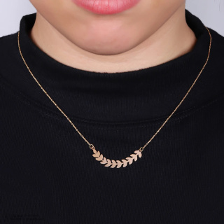 گردنبند طلا 18 عیار زنانه با زنجیر حلقه ای (فلامینگو) مدل MM 2182 - 02