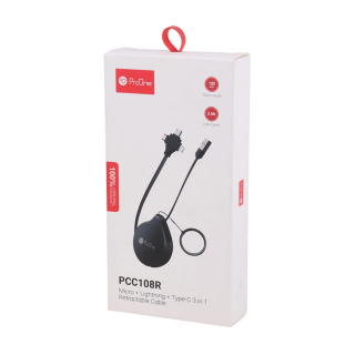 کابل تبدیل USB به USB-C و microUSB و لایتنینگ پرووان مدل PCC108R - 01