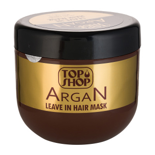 ماسک مو رطوبت رسان بدون آبکشی حاوی روغن آرگان مناسب موهای رنگ شده و آسیب دیده حجم 500 میلی لیتر تاپ شاپ