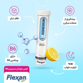 پک دو عددی قرص جوشان منیزیم و B6 بسته 20 عددی فیشر فلکسان - 02