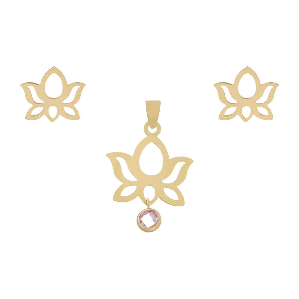 نیم ست طلا 18 عیار زنانه مدل MS0254