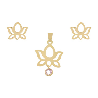 نیم ست طلا 18 عیار زنانه مدل MS0254