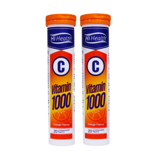 پک دو عددی قرص جوشان Vitamin C 1000 با طعم پرتقال بسته 20 عددی های هلث