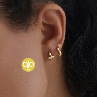 گوشواره طلا 18عیار مدل تیفانی - 01