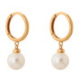 گوشواره طلا 18 عیار مدل مروارید کد E865