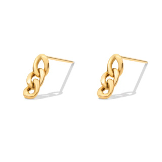 گوشواره طلا 18 عیار مدل میخی سه حلقه کارتیه