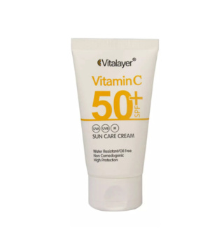 کرم ضد آفتاب بی رنگ ویتالیر با SPF50 حاوی ویتامین C حجم 40 میلی لیتر