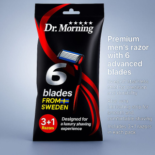 خودتراش دکتر مورنینگ مدل 6Blades M بسته 4 عددی - 02