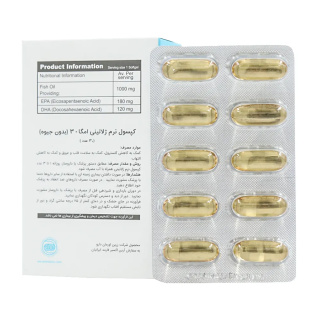 کپسول امگا 3 1000 میلی گرم بسته 30 عددی زرین اورمان دارو - 01