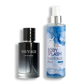 پک ادوپرفیوم و بادی اسپلش مردانه مدل Sauvage Dior هات لاو