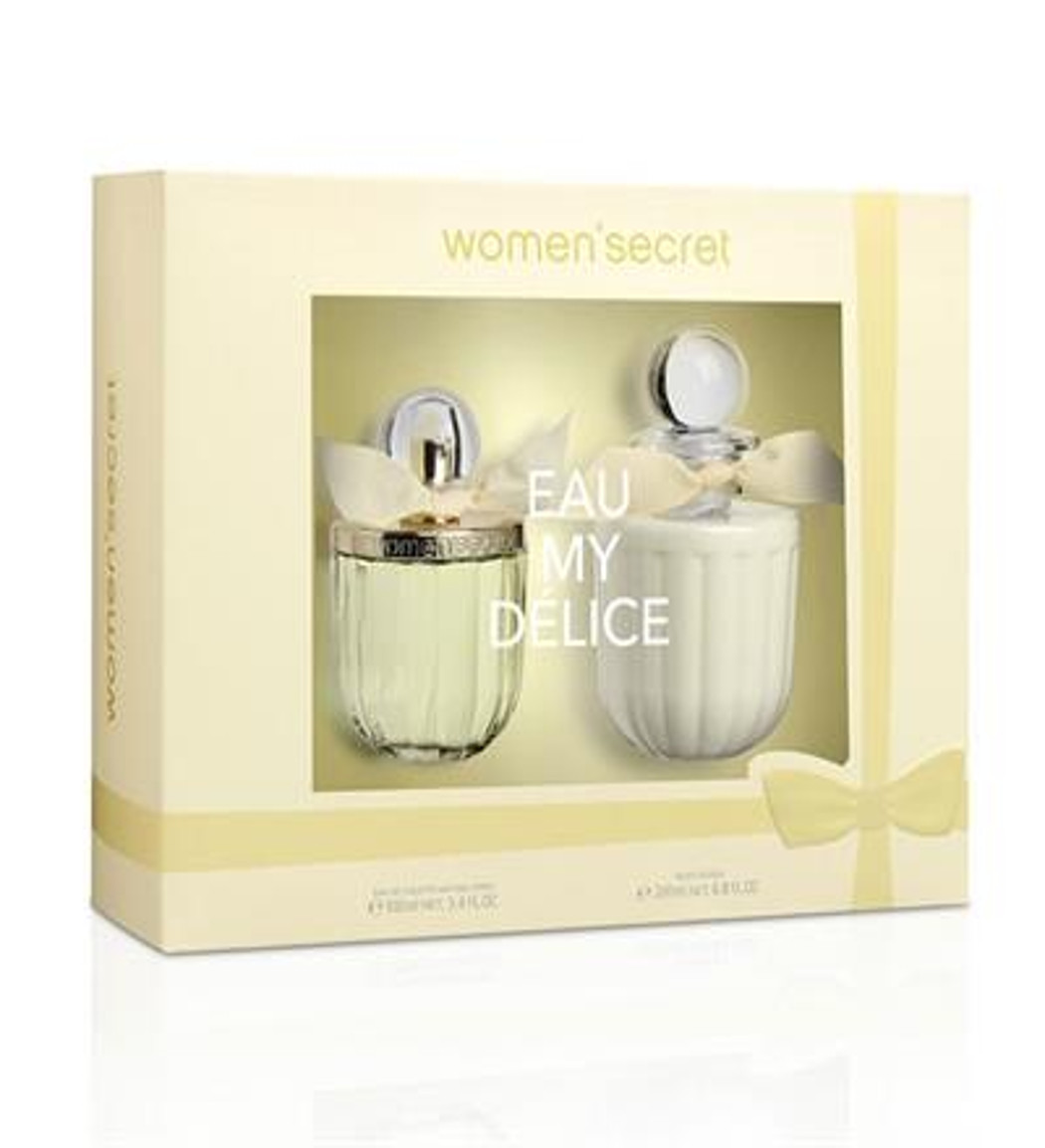 پک هدیه عطر مدل Delice به همراه لوسیون بدن نمای ۲