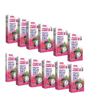 کاندوم مدل Fruity 2in1 بسته 12 عددی ناچ کدکس